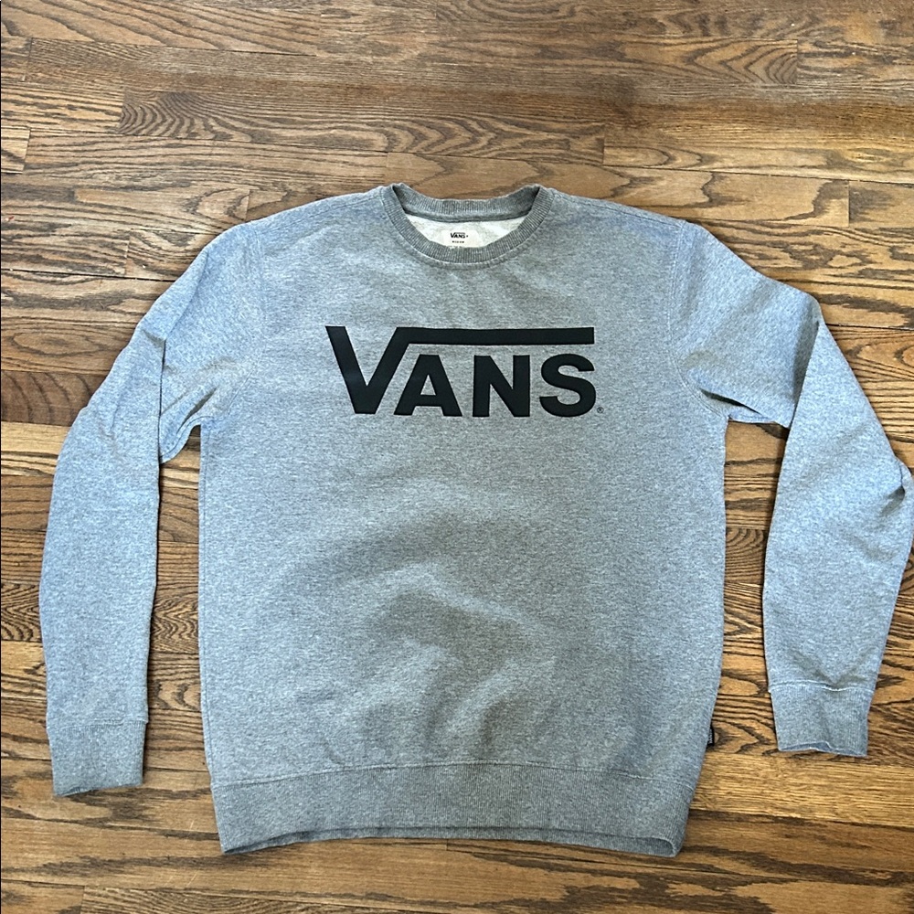 Vans Gray Crewneck Sweatshirt with Black Logo